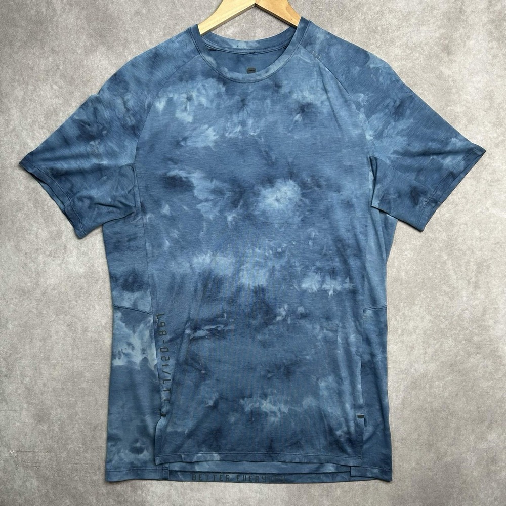 Lululemon Always Agile Short Sleeve Diamond Dye True Navy Chambray Mens Medium